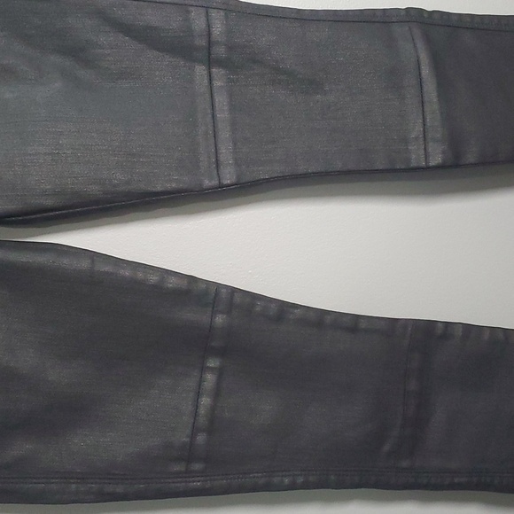7 for all mankind jeans women's size 00 size 24 black zippered ankle wax… - Picture 15 of 16